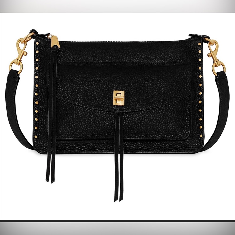 Rebecca Minkoff Darren Black Leather Studded Shoulder Bag